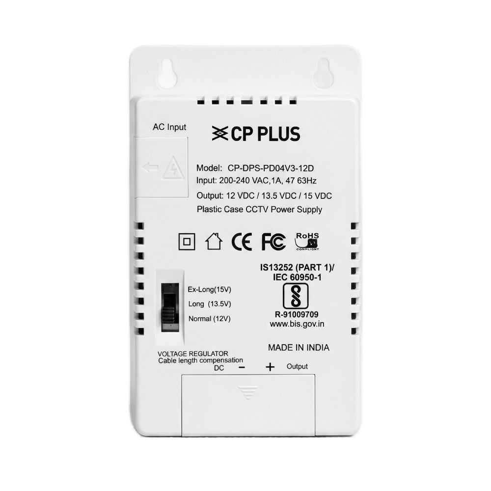 CP-Plus CCTV Power Supply 4ch 12v/3a (PD04V3-12D) view 2